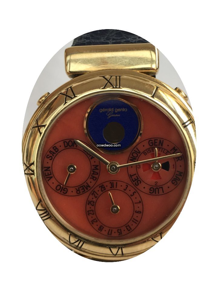 Gérald Genta Moon phases Gold CORAL DIA...