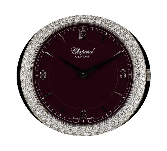 Chopard 18k White Gold Maroon Dial Diamo...