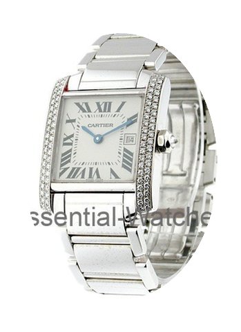 Cartier Tank Francaise Mid Size with Dia...