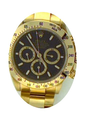 Rolex Daytona Mens Gold Watch With Black...