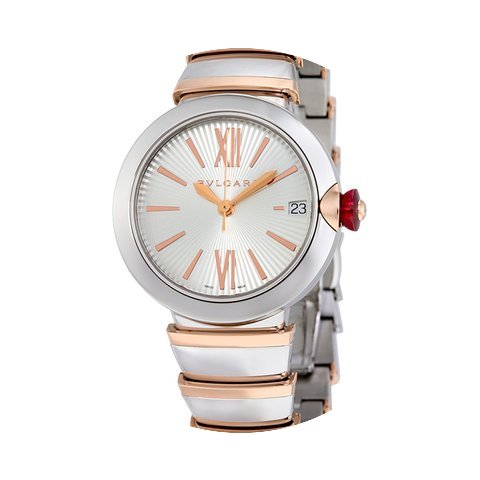 Bulgari LVCEA Silver Opaline Dial 18k Pi...
