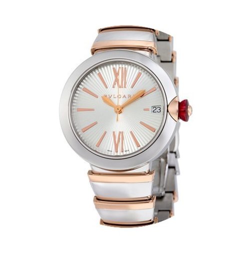 Bulgari LVCEA Silver Opaline Dial 18k Pi...