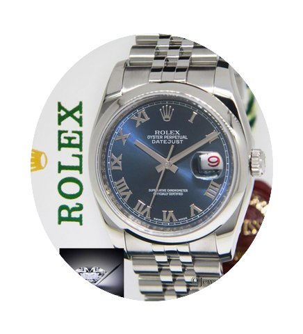 Rolex Datejust Stainless Steel Blue Roma...