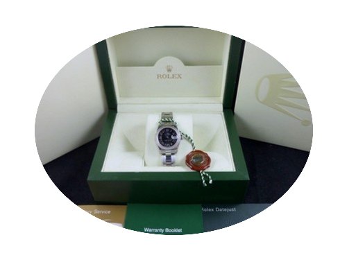 Rolex Black Datejust Ladies Radiating 17...