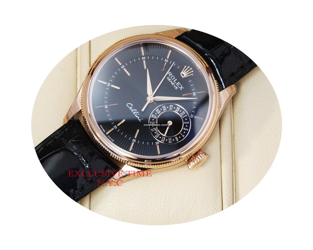 Rolex Cellini Date Rose Gold Black Dial ...