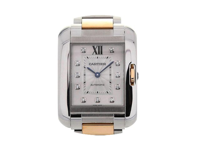 Cartier Tank Automatic Silver Dial Diamo...