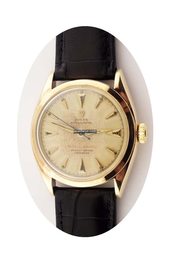 Rolex 14K Big Bubbleback Barell Award...