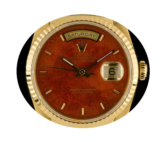 Rolex 18k Y/G Very Rare Wood Dial Day-Da...