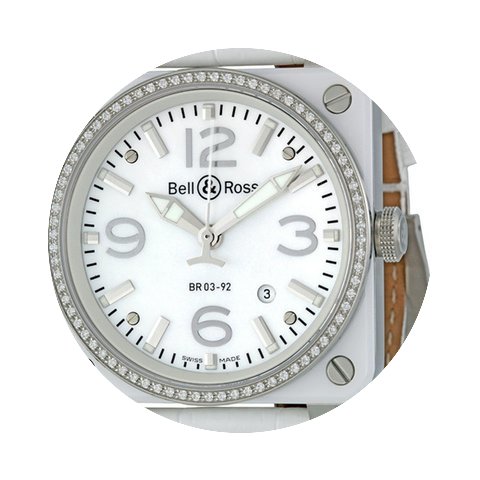Bell & Ross White Ceramic Diamond Mo...