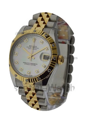 Rolex Used Midsize Datejust with Diamond...
