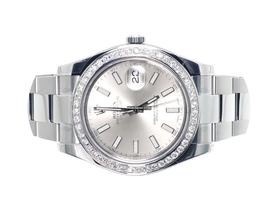 Rolex Custom Mens New 41 MM Silver Rolex...