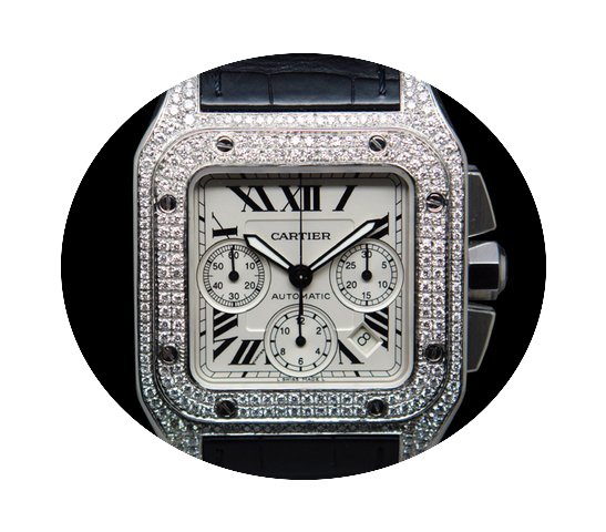 Cartier Santos 100 XL Chronograph Diamon...