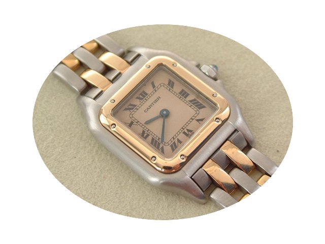 Cartier Panthere Stahl / Gelbgold Damenu...