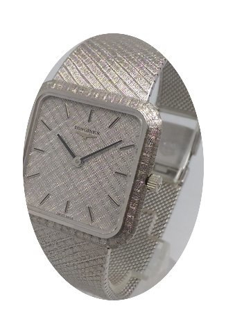 Longines Rare Solid 18K White Gold Mens ...