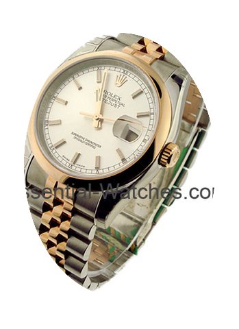 Rolex Used Men's 2 Tone Rose Gold Dateju...