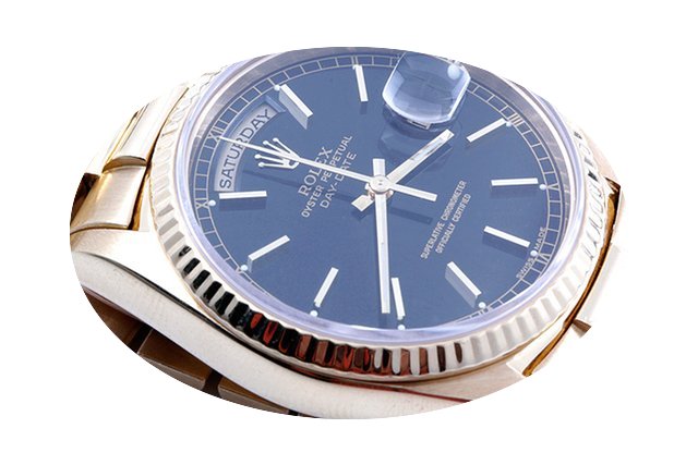 Rolex Mens 18K President - Black Dial- 1...