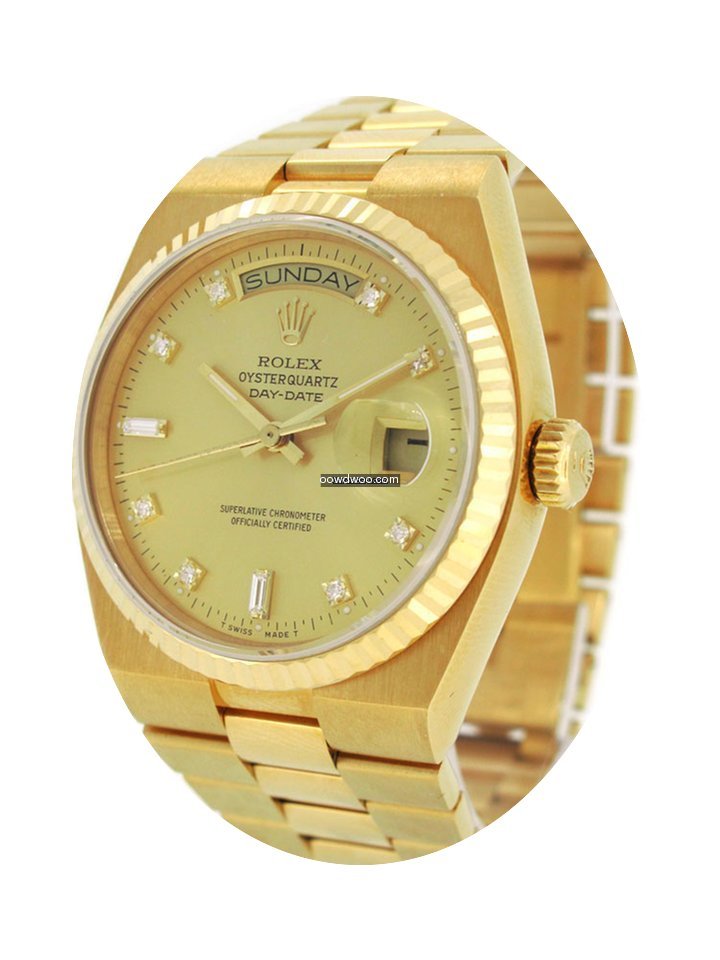 Rolex 18K Gold 19018A Oyster Quartz Day-...