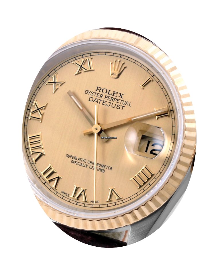 Rolex SS/18K Datejust 36mm Champagne Rom...