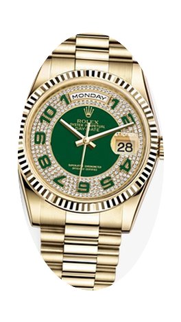 Rolex DayDate 36 / Green Diamondpavé...