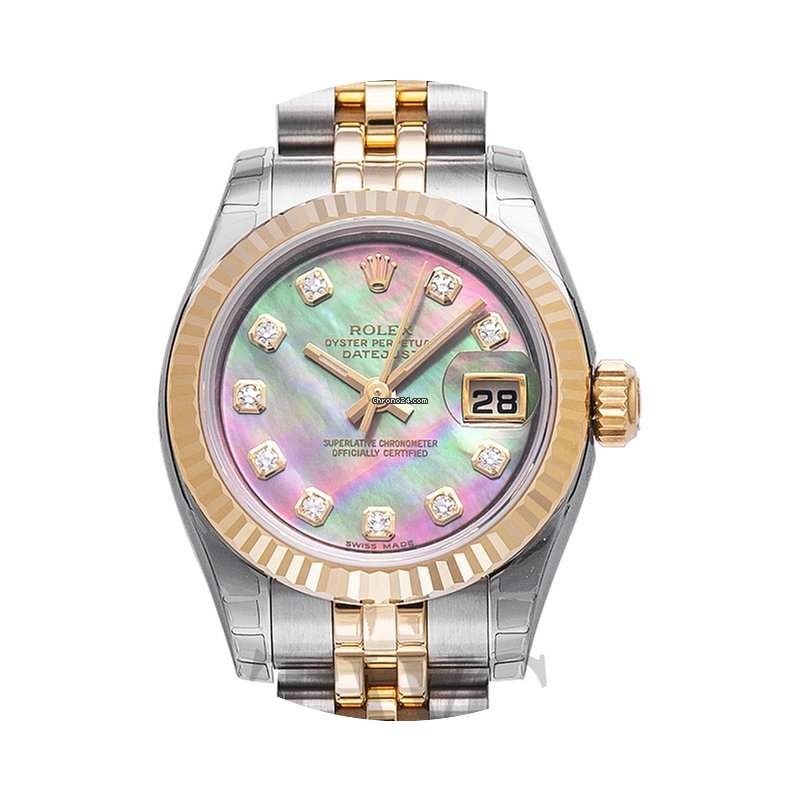 Rolex Lady Oyster Perpetual Black/18k go...
