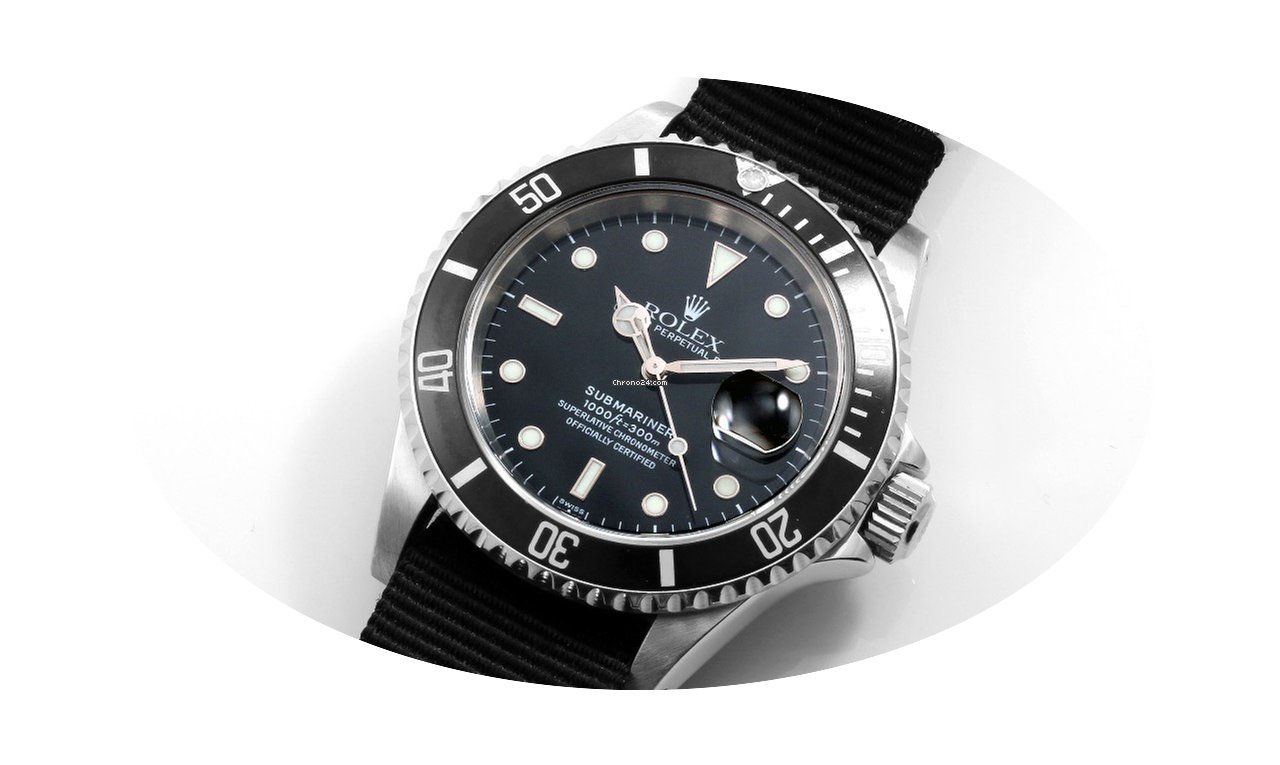 Rolex SS 40mm Submariner Black Dial Text...