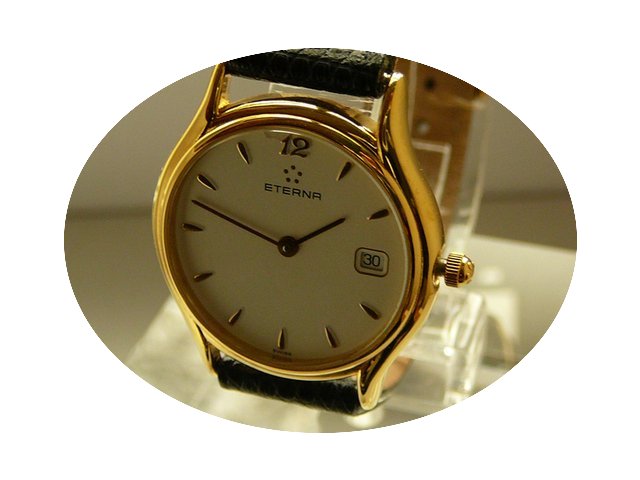 Eterna lady quartz watch, steel gold pla...