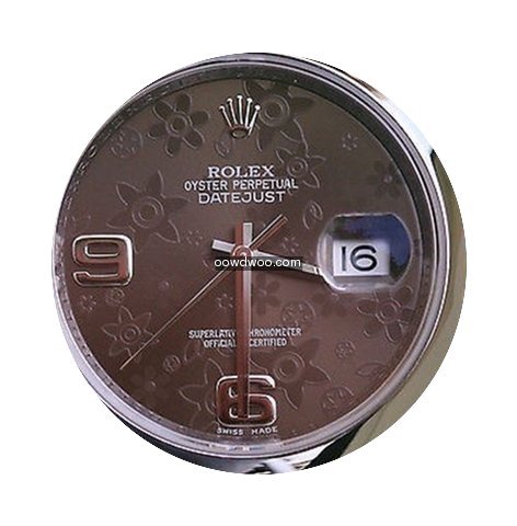 Rolex Datejust 36mm Brown Floral Dial Mo...