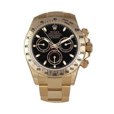 Rolex DAYTONA 18K Yellow Gold Watch Blac...