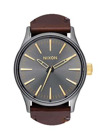Nixon A377-595 Sentry 38 Leather Gunmeta...