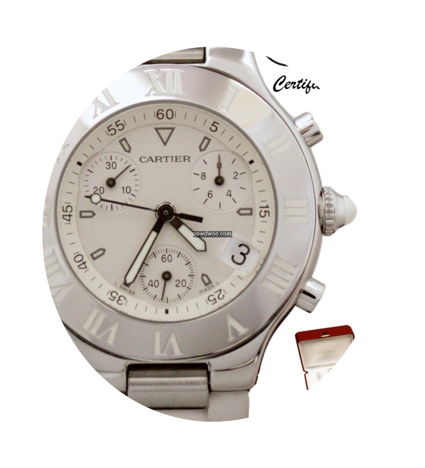 Cartier Must 21 Chronograph Stainless Wh...
