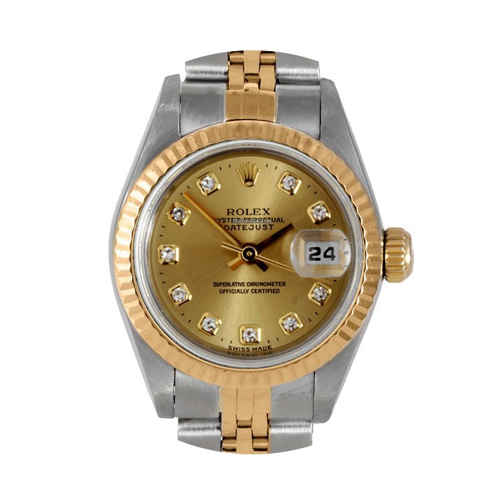 Rolex Ladies 18K/SS Datejust - Champagne...