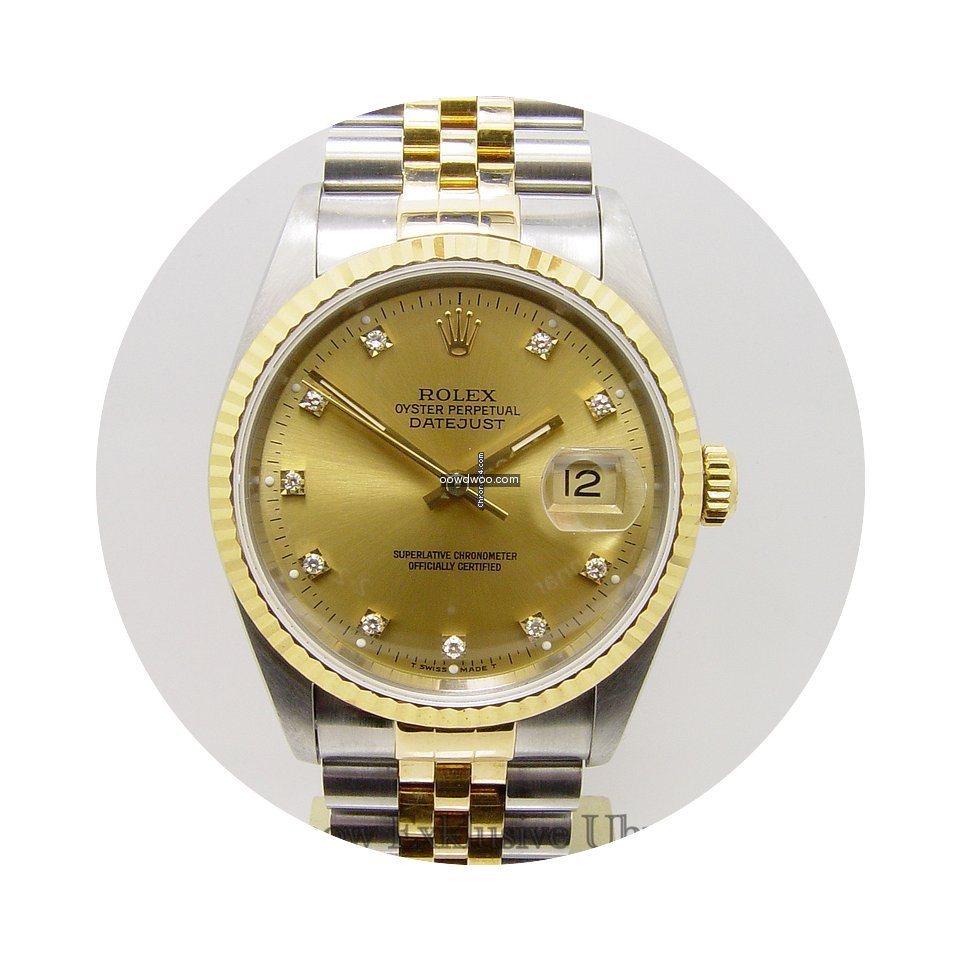 Rolex Datejust Stahl/Gelbgold Diamantzif...
