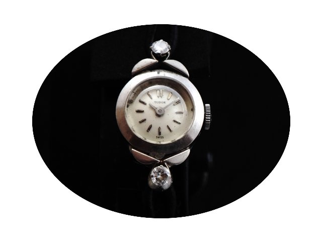 Tudor Vintage 18K White Gold Diamonds La...
