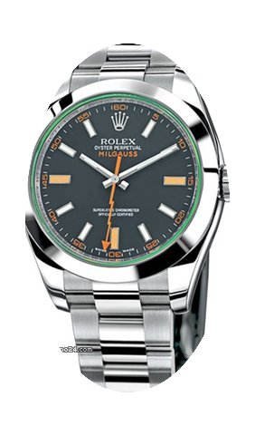 Rolex Milgauss Pre Owned Watch With Gree...