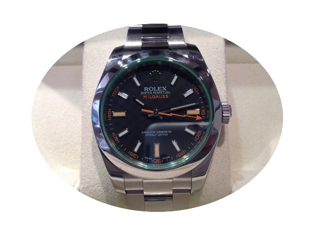 Rolex Milgauss 116400GV Green Glass...
