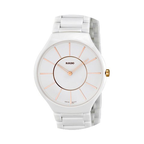 Rado True White Dial Ceramic Ladies Watc...