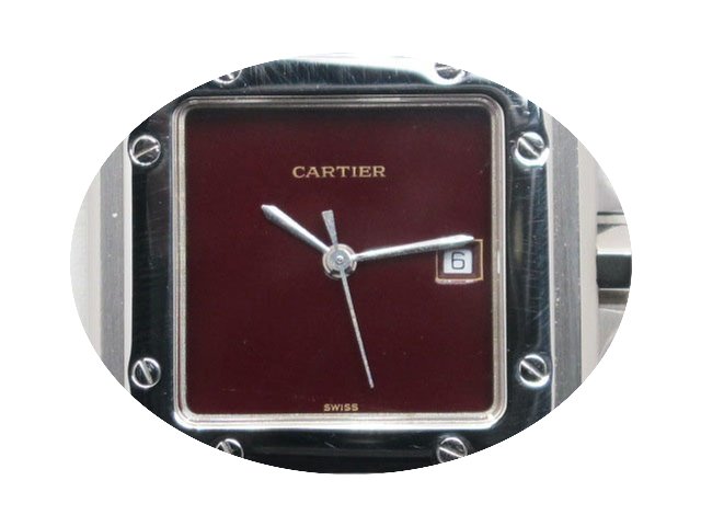 Cartier Santos Bordeaux Dial...