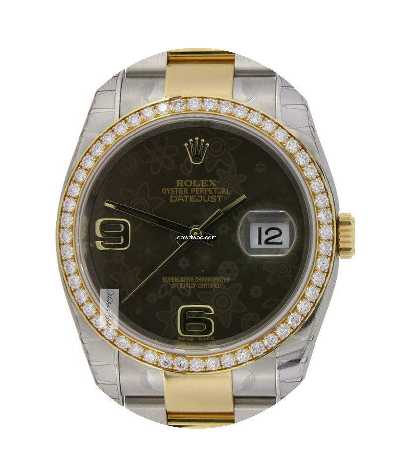 Rolex Datejust Steel and Gold Bronze Flo...