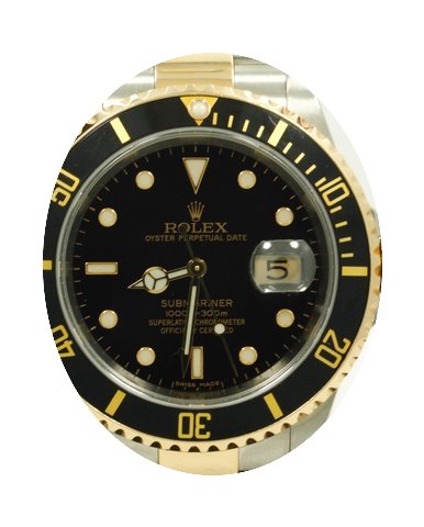 Rolex Submariner 16613 Two Tone Black Di...