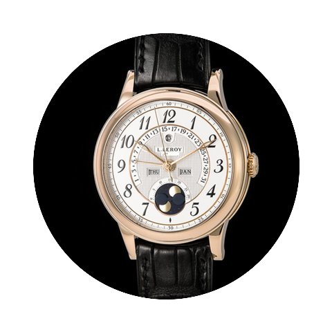 L.Leroy 18K RG Retrograde Perpetual Cale...