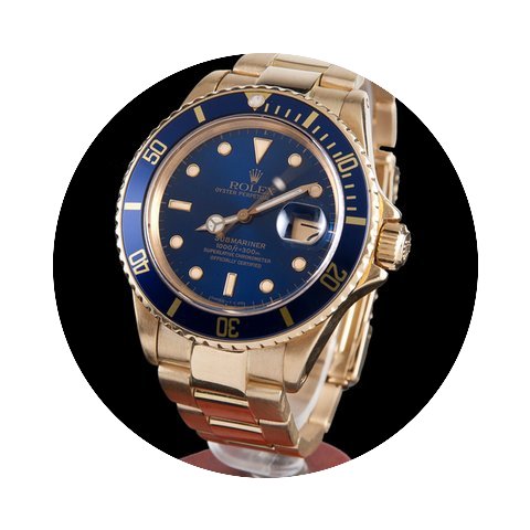 Rolex submariner 300m date yellow gold b...