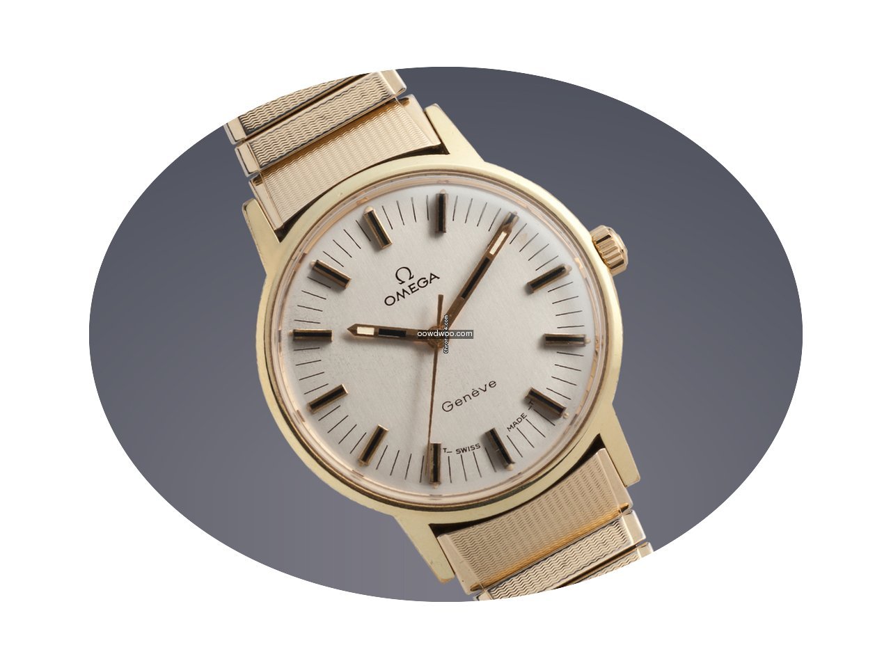 Omega Geneve 'Rail Dial' gold plated man...