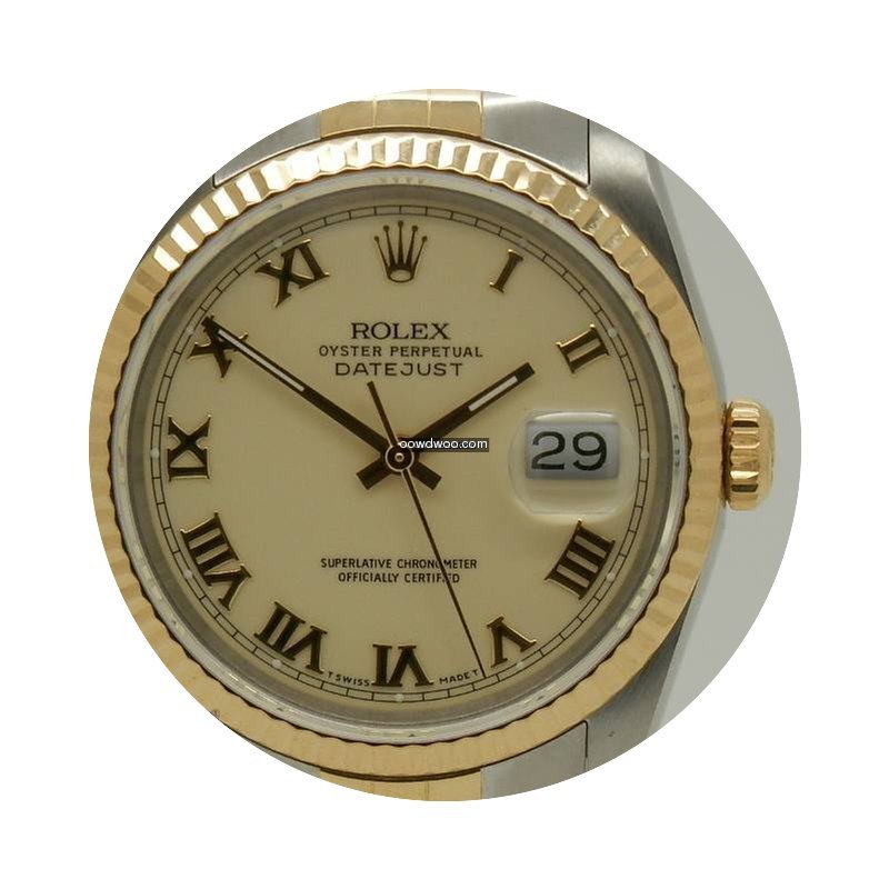 Rolex Datejust Steel & Gold Ivory Dial...