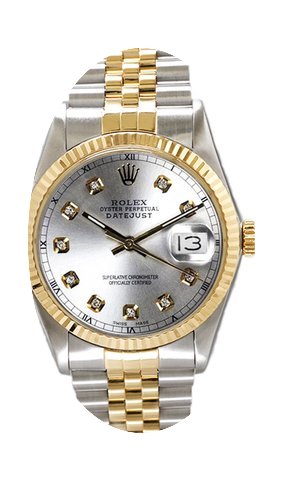 Rolex Men's Datejust Two Tone Fluted Cus...