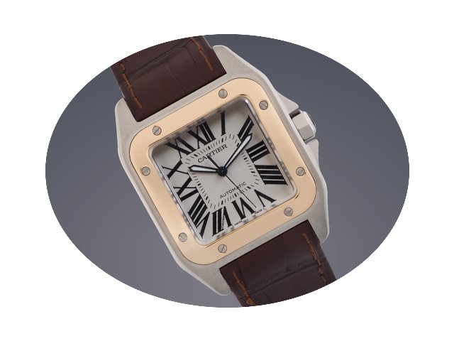 Cartier Santos 100 watch steel & gol...