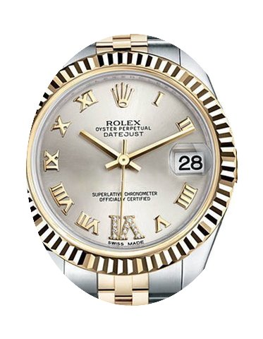 Rolex Datejust 178273 31mm 18k Silver Ye...