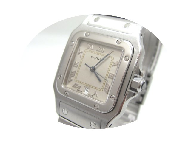 Cartier Santos Galbee GM Stahl Revisioni...