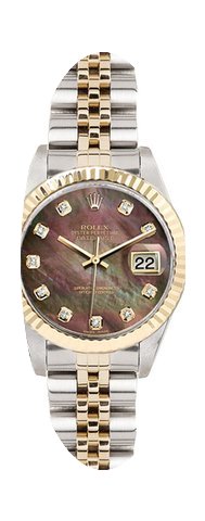 Rolex Women's Datejust Two Tone Fluted C...