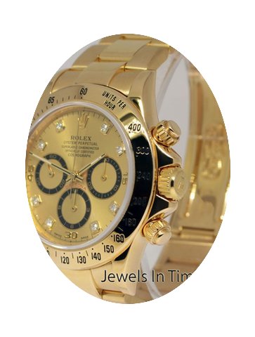 Rolex Daytona Zenith 18k Yellow Gold Dia...