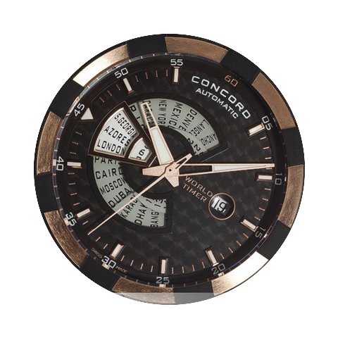 Concord C1 World Timer Stahl / Gold CC-0...